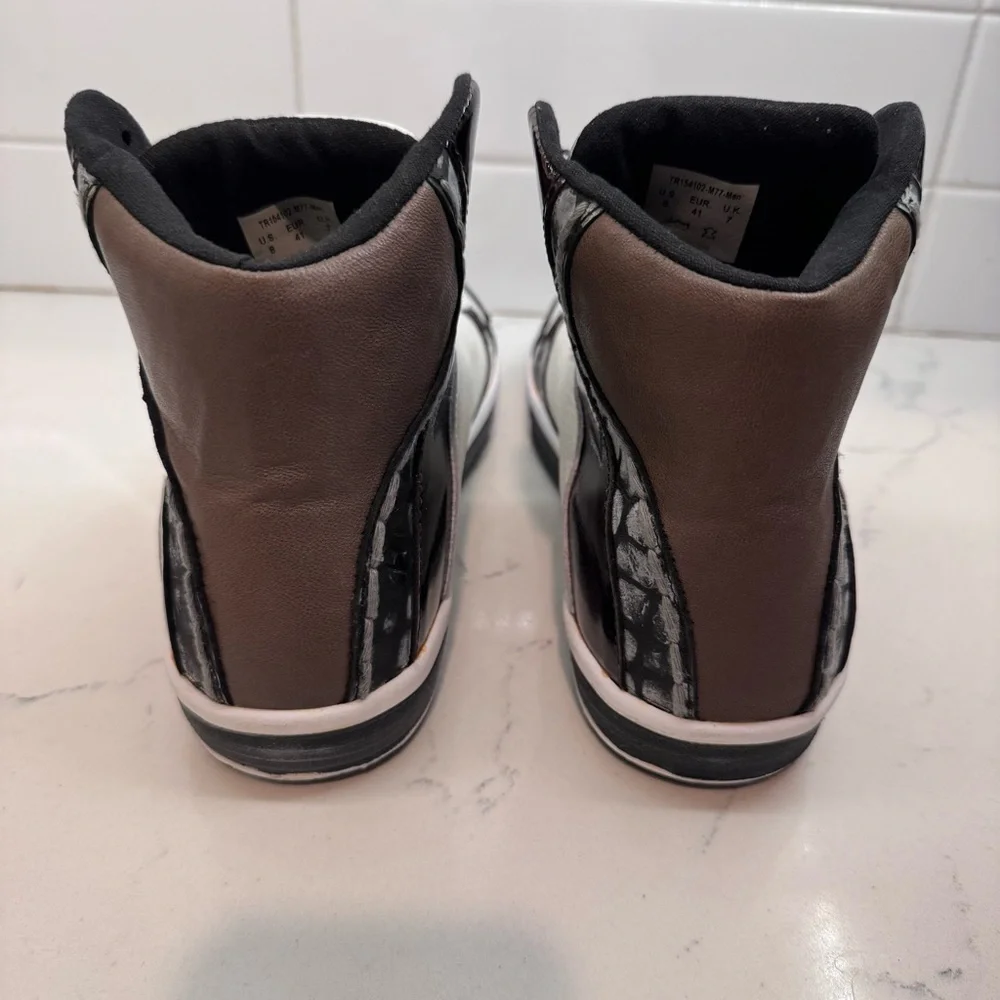 New True Religion Thompson Patent mens size 8 high top sneakers athletic shoes